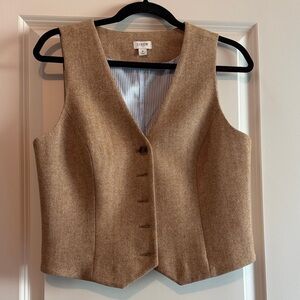 J. Crew Factory Tan Herringbone Vest